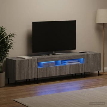 vidaXL 5-delige LED TV-kast Grijs Sonoma Bewerkt hout, Verzenden