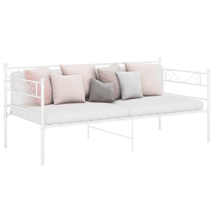 vidaXL Slaapbankframe metaal wit 90x200 cm, Huis en Inrichting, Slaapkamer | Bedden, Nieuw, Verzenden