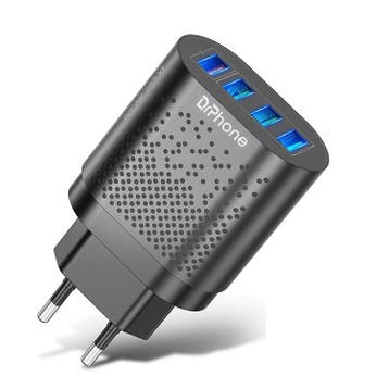 DrPhone – HALO2 Snel Lader Thuislader- 4 Poorten 48W Lader -, Verzenden