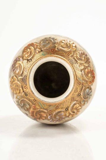 Vase - Céramique, Or, Émail, Un vase cylindrique Satsuma, Antiek en Kunst