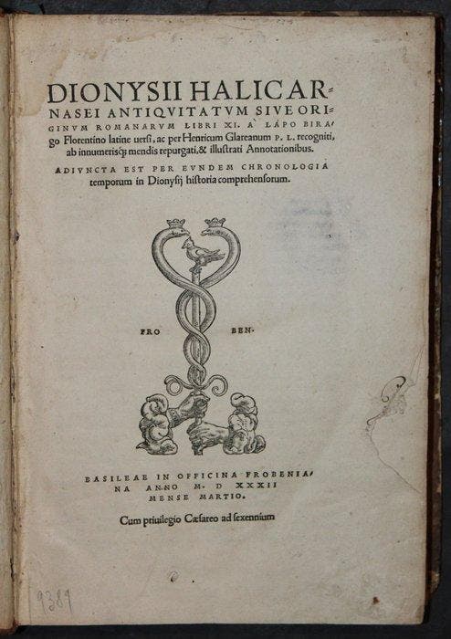 Dionysios Halicarnassos - Antiquitatvm sive originvm, Antiquités & Art, Antiquités | Livres & Manuscrits