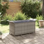 vidaXL Tuinbank met kussen 116x46x57 cm poly rattan grijs, Verzenden, Nieuw
