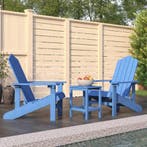 vidaXL Tuinstoelen Adirondack met tafel HDPE aquablauw, Verzenden, Nieuw