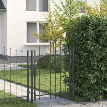 vidaXL Tuinpoort WOERDEN 1,25 m Vergrendelbaar Staal Grijs, Verzenden