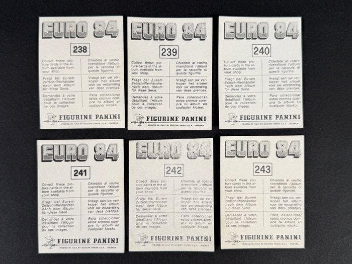 1984 Panini #238/243 Euro 84 - Italy & Nederland complete, Collections, Autocollants