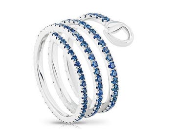 Gucci - Ring - 18 karaat Witgoud - 1.77ct. tw. Saffier -, Nieuw