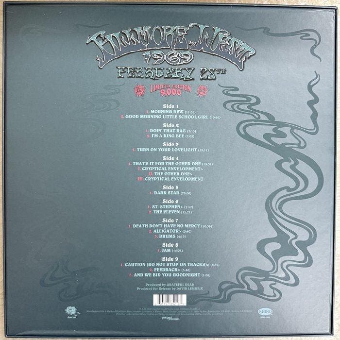 Grateful Dead - Fillmore West, February 28, 1969 - LP Box, Cd's en Dvd's, Vinyl Singles