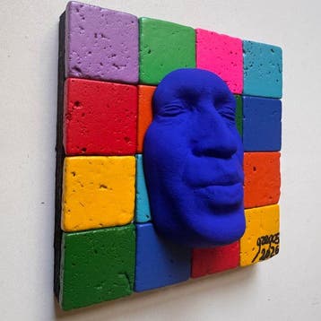 gregos - Blue kiss on colored bricks