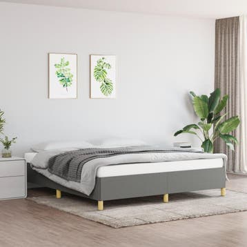 vidaXL Boxspring bed stof donkergrijs 160x200 cm, Verzenden, Nieuw