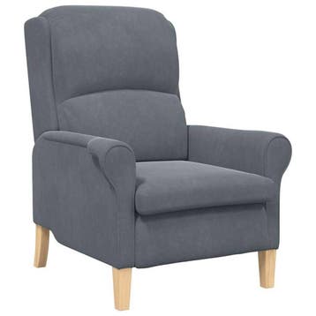 Fluweel Fauteuil Grijs -35% Retour Deal!, Huis en Inrichting, Fauteuils, Verzenden, 75 tot 100 cm, Zo goed als nieuw, 75 tot 100 cm