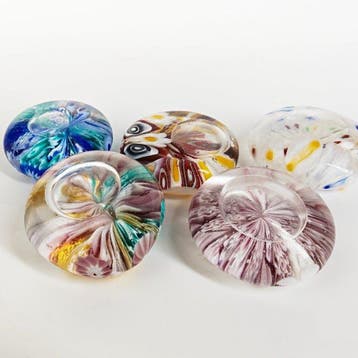 Murano - Presse-papier (5) - Glas, Murrine en bladgoud van