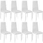 tectake Eetkamerstoelen, kunstleer - wit, Set van 8, Huis en Inrichting, Verzenden, Nieuw