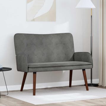 vidaXL 2-Zits Sofa Donkergrijs 115 x 61 x 87 cm fluweel, Huis en Inrichting, Verzenden, Nieuw