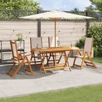 vidaXL 5-delige Tuinset massief acaciahout en textileen, Verzenden, Nieuw, Tuinset