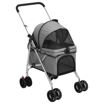 vidaXL Hondenwagen inklapbaar 76x50x100 cm oxford stof grijs, Verzenden