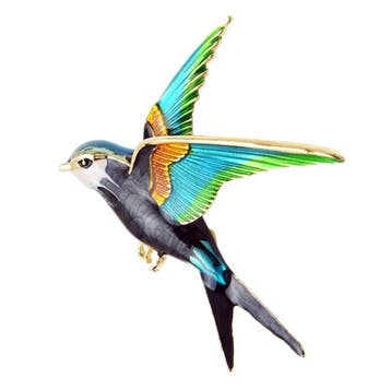 Fako Bijoux - Broche - Vogel - Zwaluw - 50x56mm - Witte Kop, Handtassen en Accessoires, Broches, Verzenden, Nieuw