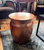 Bijzettafel - Metaal - Kruk van gehämmert koper