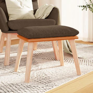 vidaXL Voetenbank 45x29,5x35 cm stof en kunstleer bruin, Verzenden