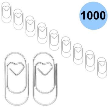 Fako Bijoux - 1000x Mini Paperclip Hart Zilver -, Diversen, Cadeauverpakkingen, Verzenden, Nieuw