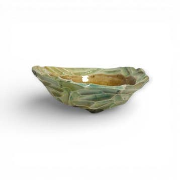 Eriko Yura – Geometrische facetvormige kom met celadon