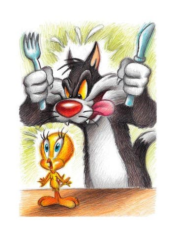 Joan Vizcarra Giclée - Tweety & Sylvester – Hand Signed, Nieuw in verpakking