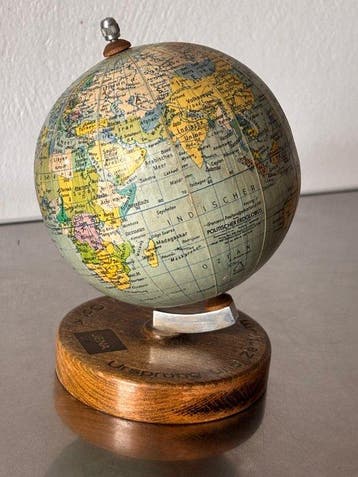 Terrestrial table globe - Rare JENA Optik Advertising World
