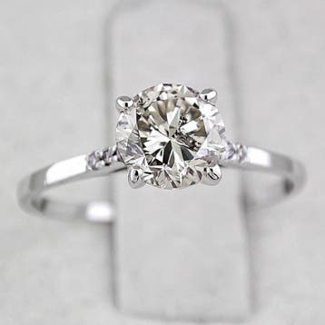 Zonder minimumprijs - Ring - 14 karaat Witgoud - 1.00ct. tw.