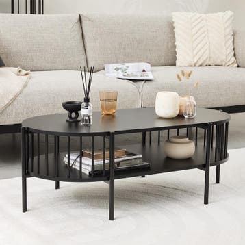 Hoxton zwart salontafel - 104 x 50 x 36,5 cm, Huis en Inrichting, Tafels | Eettafels, Verzenden, Nieuw