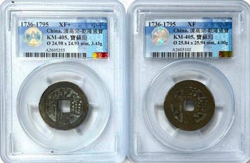 China, Qing-dynastie Emperor Gaozong. 1 Cash 1736 - 1795 (4