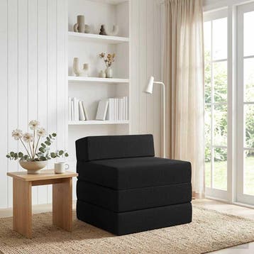 vidaXL Vouwbare Sofa Bed Zwart 200 x 70 x 15 cm Stof, Verzenden, Nieuw