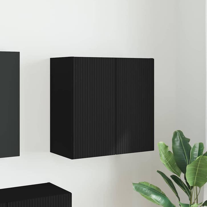 vidaXL TV Wandkast Wandgemonteerd Zwart 59,5 x 31 x 60 cm, Huis en Inrichting, Kasten |Televisiemeubels, Nieuw, Verzenden