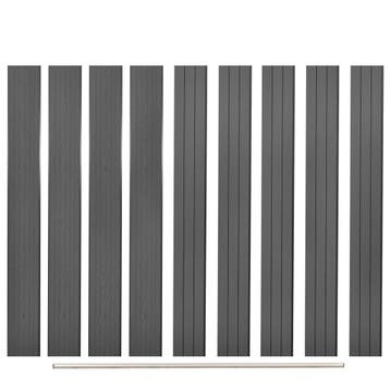 vidaXL Vervangende schuttingplanken 9 st 170 cm HKC grijs, Verzenden, Nieuw