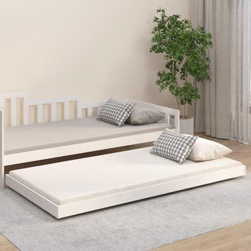 vidaXL Bedframe zonder matras massief grenenhout wit 80x200, Verzenden