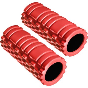 tectake Fasciaroller massagerol - rood, Set van 2, Sports & Fitness, Sports & Fitness Autre, Verzenden
