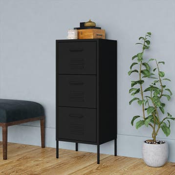 vidaXL Opbergkast 42,5x35x101,5 cm staal zwart, Verzenden, Nieuw