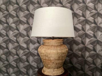 Lampe de table - Rotin - Linnen, Birma Riet