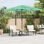 vidaXL Parasol met stalen paal 248x248x248 cm groen, Verzenden