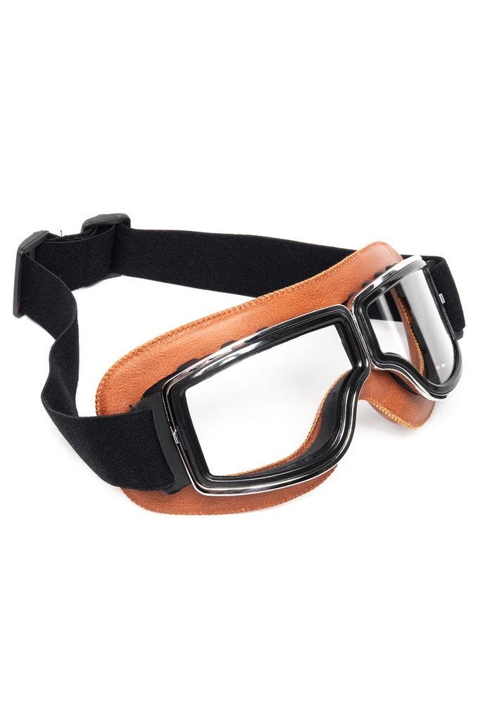 Goggles Motorbril Skibril Bril Bruin Montuur Heldere Glazen, Kleding | Heren, Carnavalskleding en Feestkleding, Nieuw, Ophalen of Verzenden