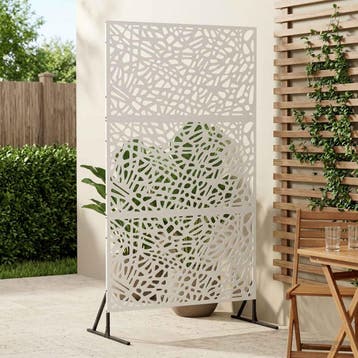 vidaXL Privacyscherm 100 x 50 x 180 cm Staal Wit, Verzenden