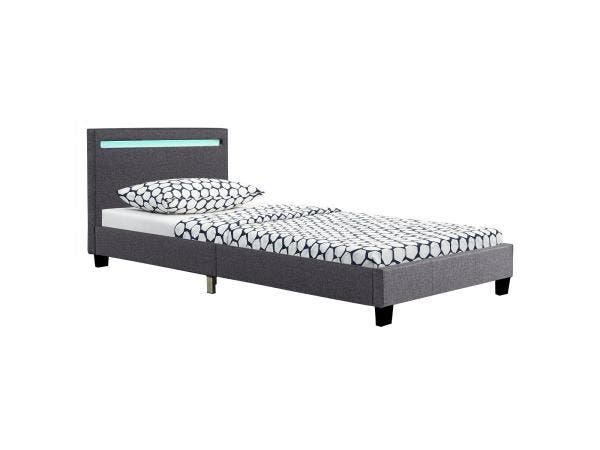 Veiling - Gestoffeerd Bed Verona - 90 x 200 cm - Grijs, Maison & Meubles, Chambre à coucher | Lits