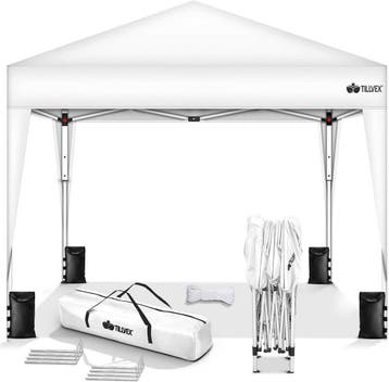 Partytent - Opvouwbaar - 3x3 m - Paviljoen - Easy up - Wit -, Tuin en Terras, Verzenden, Nieuw