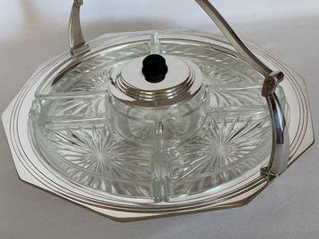 Dienblad - Verzilverd, Glas, Antiek en Kunst