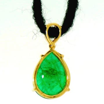Pendentif - 18 carats Or jaune - 3.42ct. tw. Émeraude -