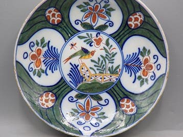 Pieter Kam - Bord - Bird and blossom - Aardewerk