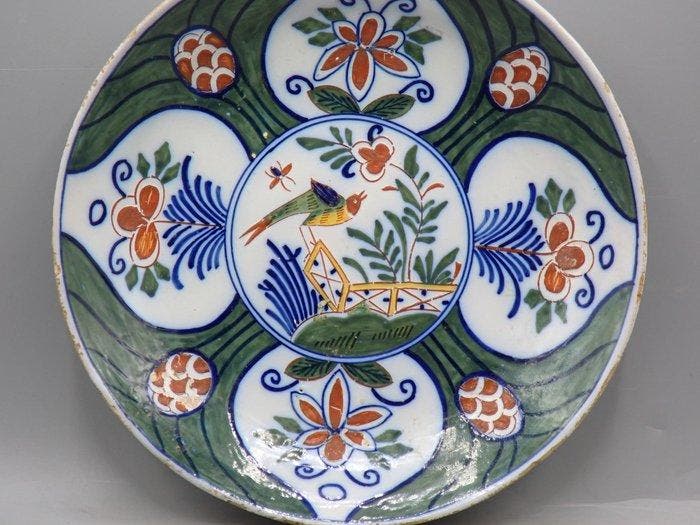 Pieter Kam - Bord - Bird and blossom - Aardewerk, Antiek en Kunst, Antiek | Glaswerk en Kristal