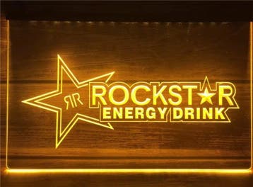 Rockstar energy drink neon bord lamp LED  verlichting reclam, Verzenden