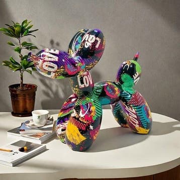 Sculpture, Graffiti Balloon Dog Art Ornament - 18 cm -