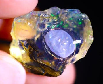 20 ct - Scenic Natural Crystal Opal - Rough with Phantom -