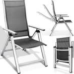 Tuinstoel - Ligstoel - Verstelbaar - Opvouwbaar - Zilver - T, Verzenden, Nieuw