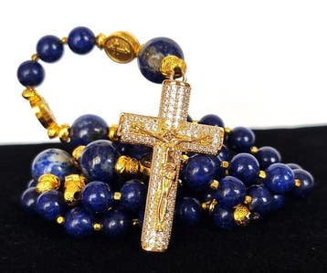 Lapis lazuli – Rozenkrans van de Hemelse Koningschap – Kruis